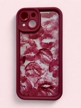 Apple Red Kiss Print iPhone Case
